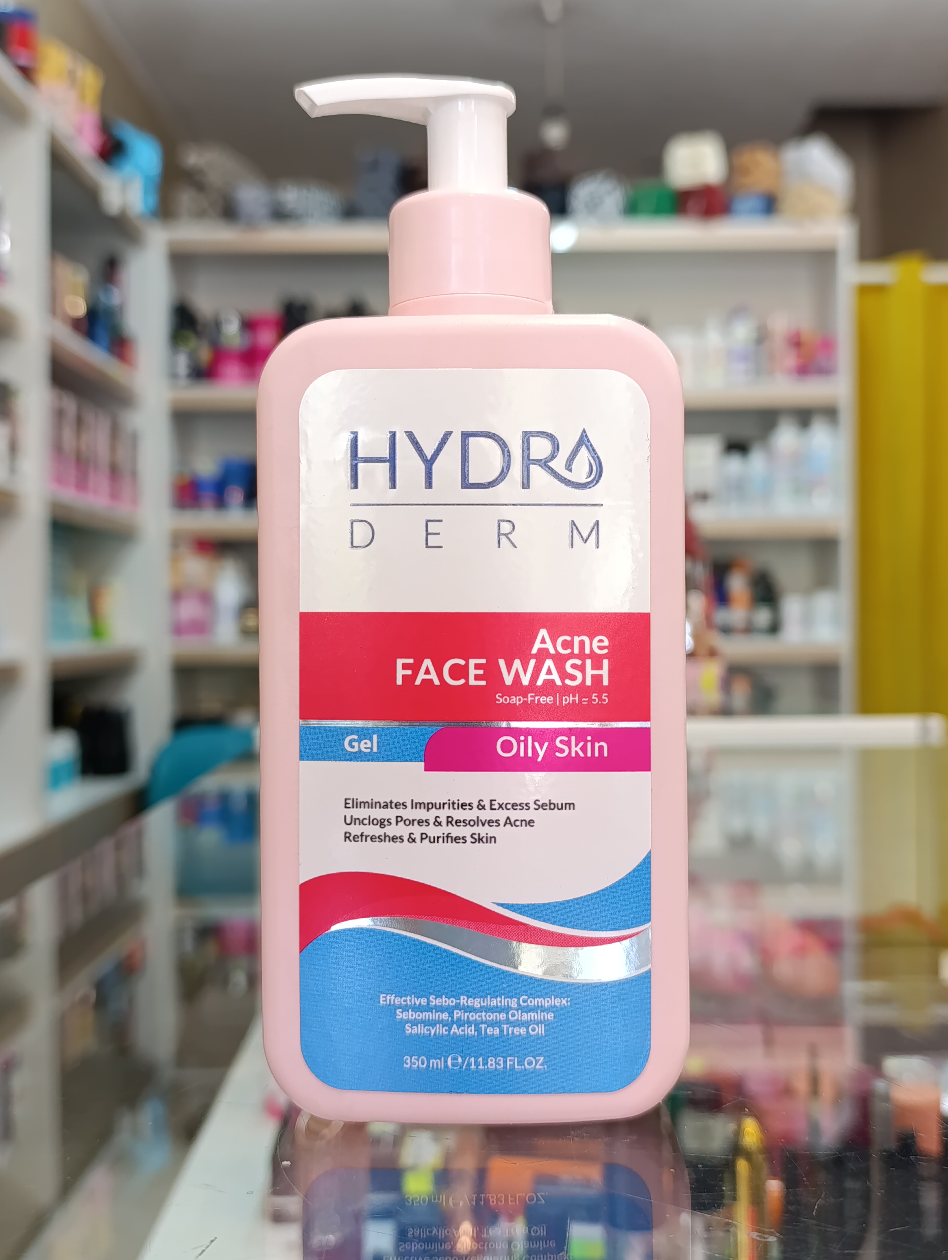 ژل شستشو صورت پمپی مخصوص پوست چرب هیدرودرم ۳۵۰ میل