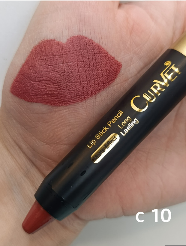 رژ لب مدادی پیچی مخملی و مات بسیار بادوام کوروت c10