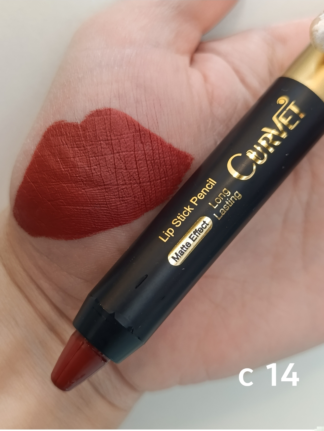 رژ لب مدادی پیچی مخملی و مات بسیار بادوام کوروت c 14