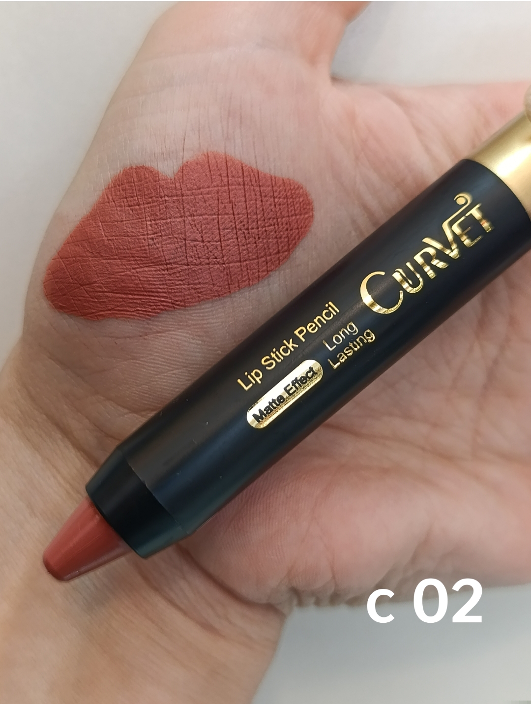 رژ لب مدادی پیچی مخملی و مات بسیار بادوام کوروت c 02