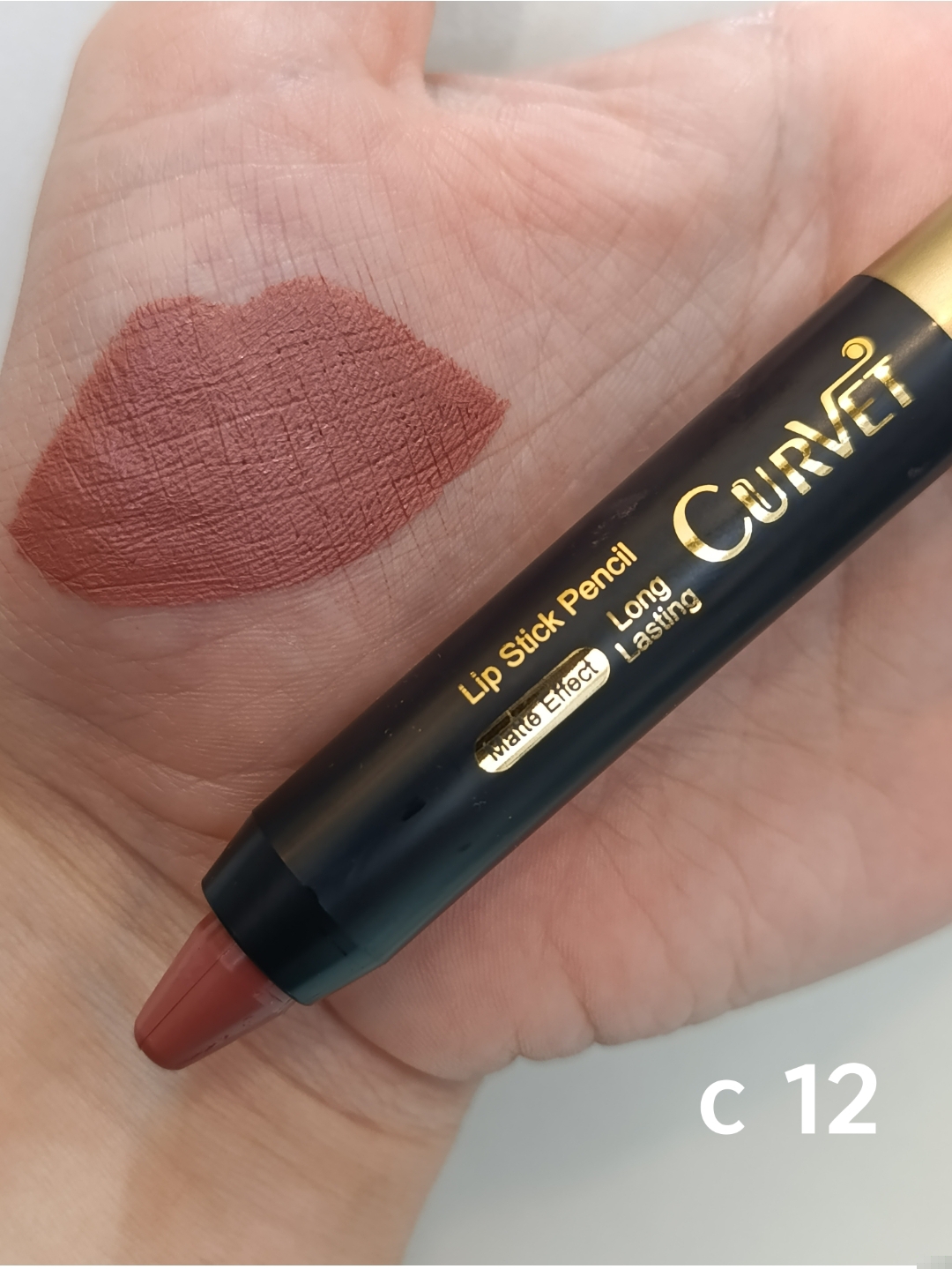 رژ لب مدادی پیچی مخملی و مات بسیار بادوام کوروت c12