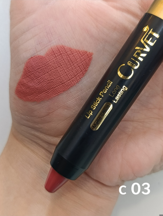 رژ لب مدادی پیچی مخملی و مات بسیار بادوام کوروت c 03