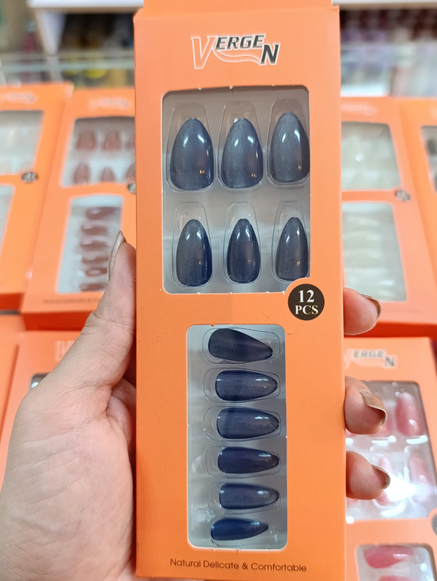 ناخن مصنوعی سر گرد طرح کروم ژله ای (بدون نیاز به چسب) g419