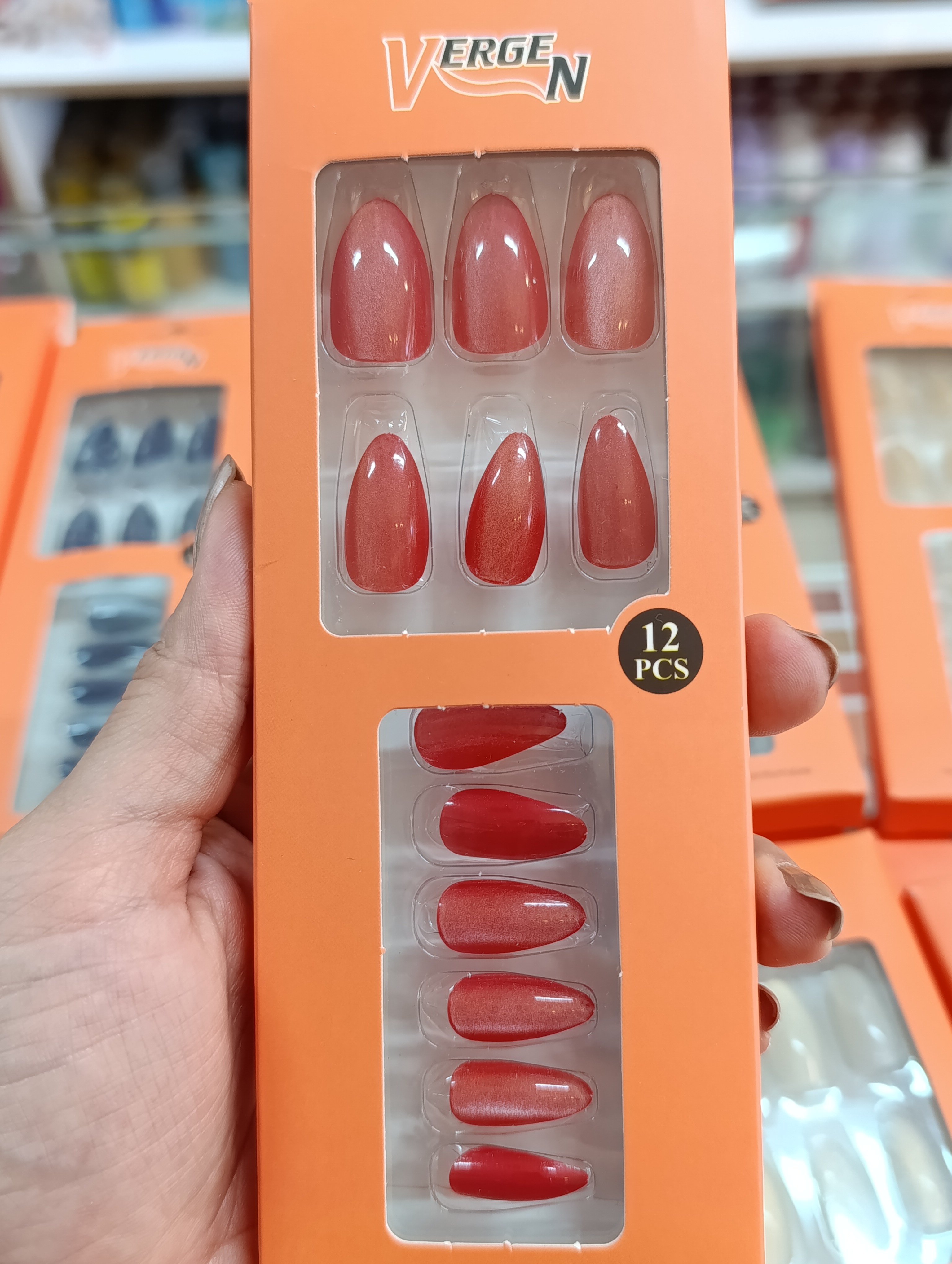 ناخن مصنوعی سر گرد طرح کروم ژله ای (بدون نیاز به چسب) g422