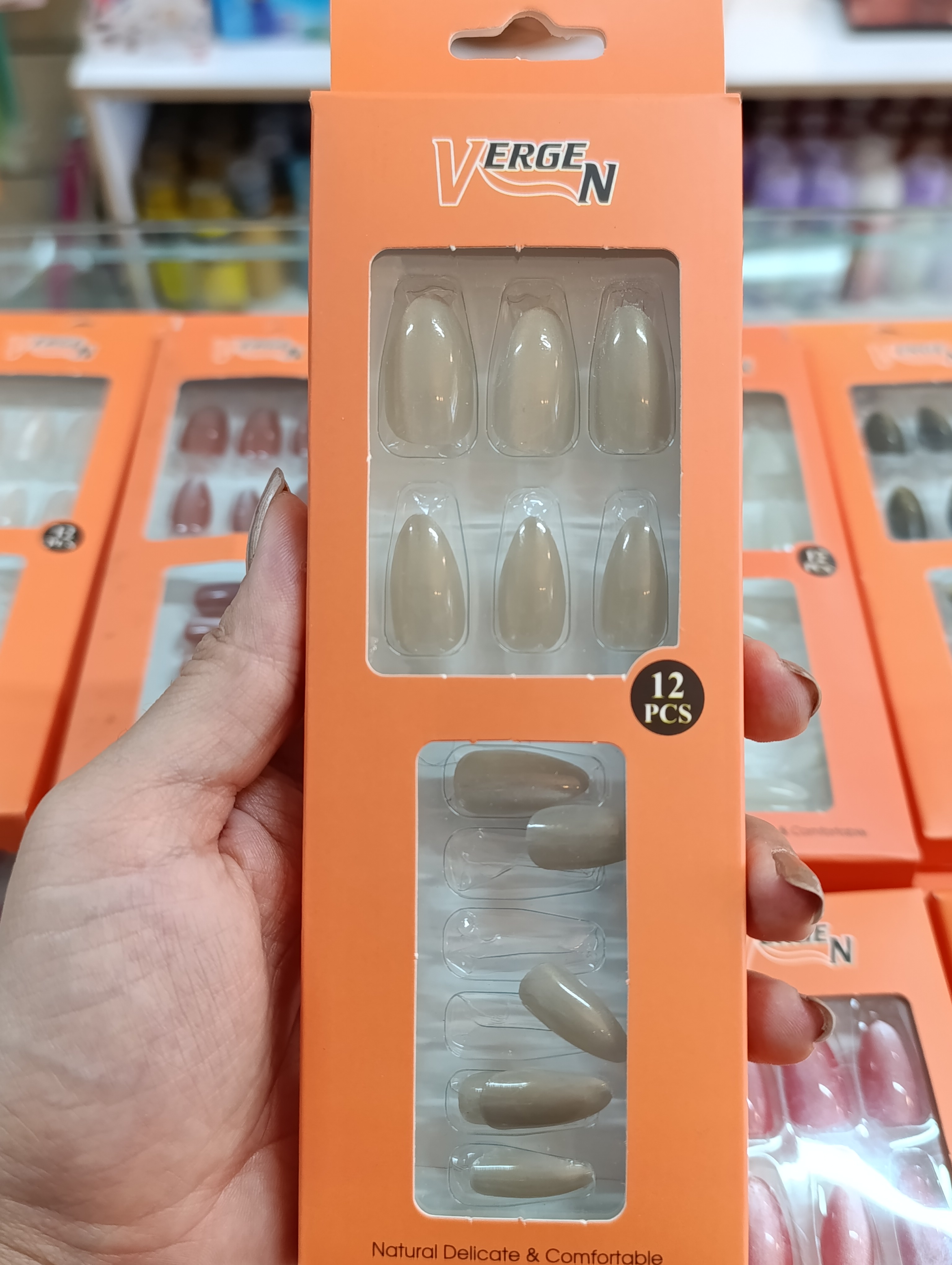 ناخن مصنوعی سر گرد طرح کروم ژله ای (بدون نیاز به چسب) g 417