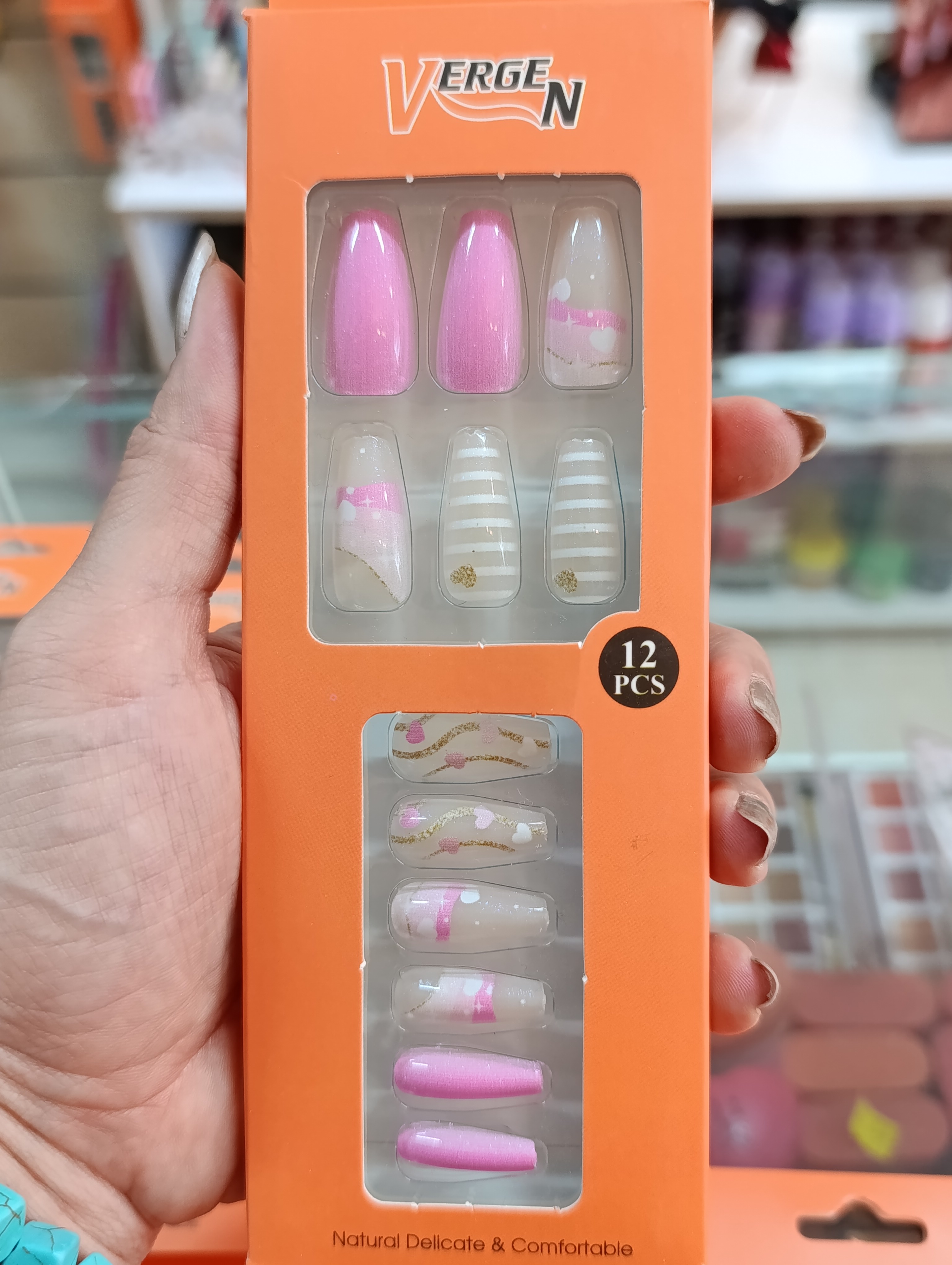 ناخن مصنوعی طرح دار سر تخت ۱۲ تایی ژله ای (بدون نیاز به چسب) ورژن g337