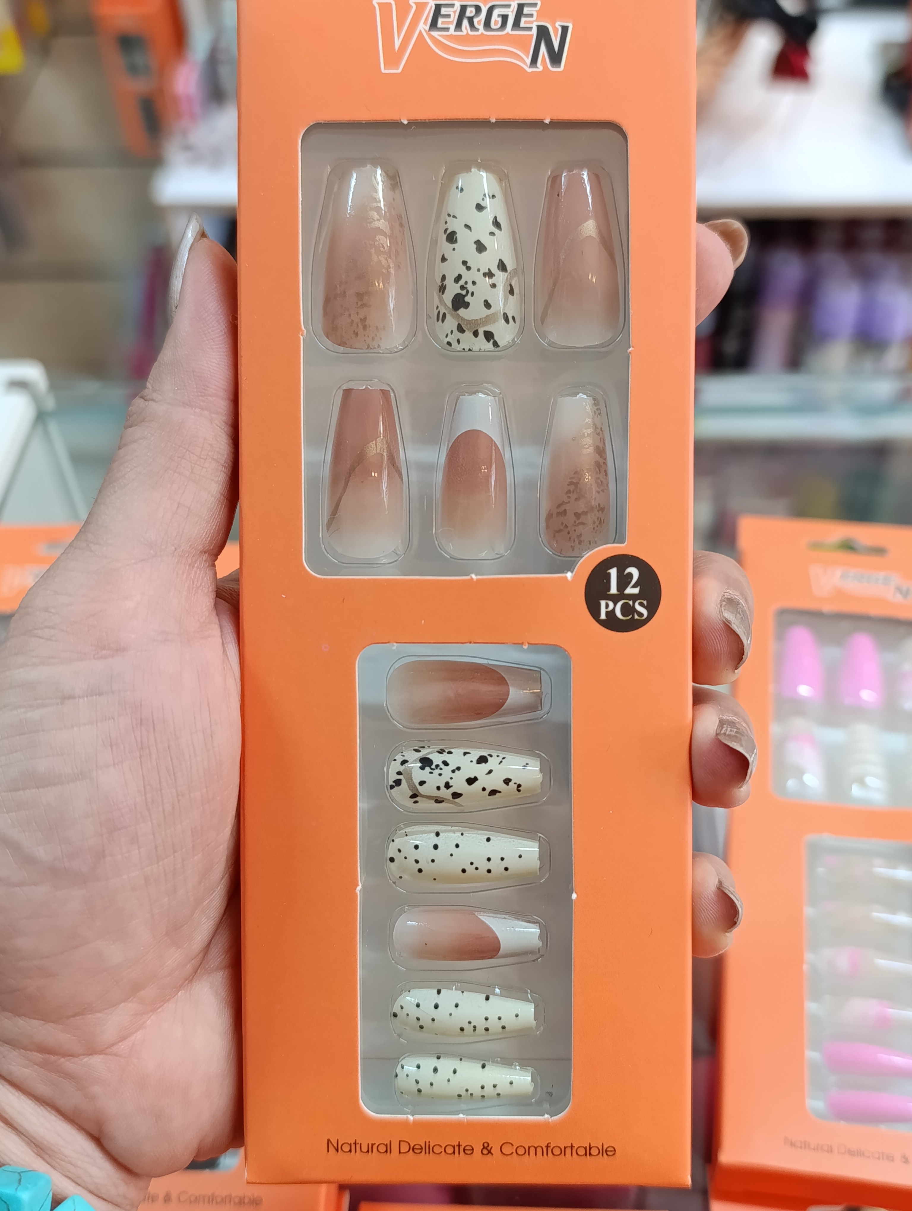 ناخن مصنوعی طرح دار سر تخت ۱۲ تایی ژله ای (بدون نیاز به چسب) ورژن g344