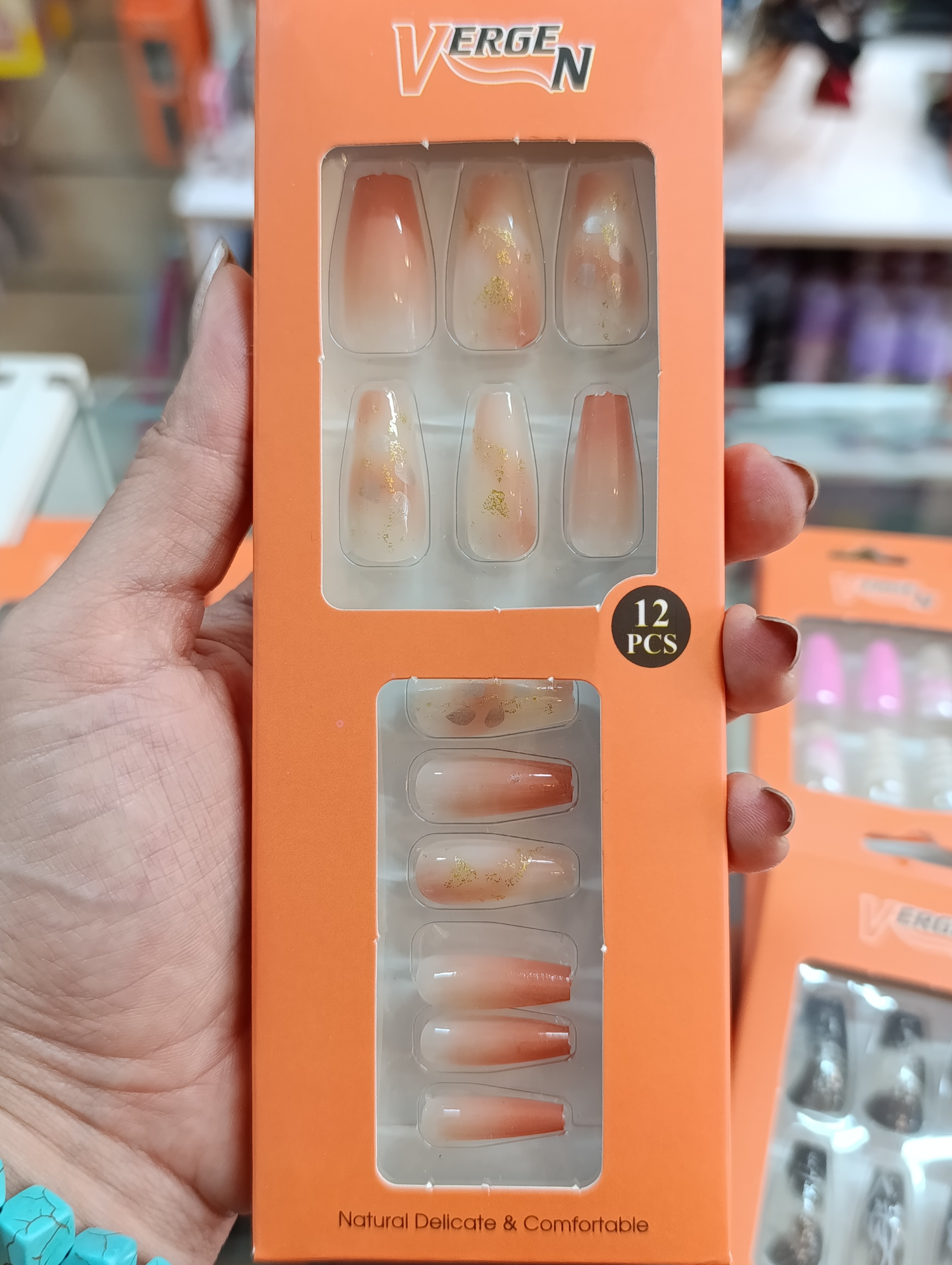 ناخن مصنوعی طرح دار سر تخت ۱۲ تایی ژله ای (بدون نیاز به چسب) ورژن g339