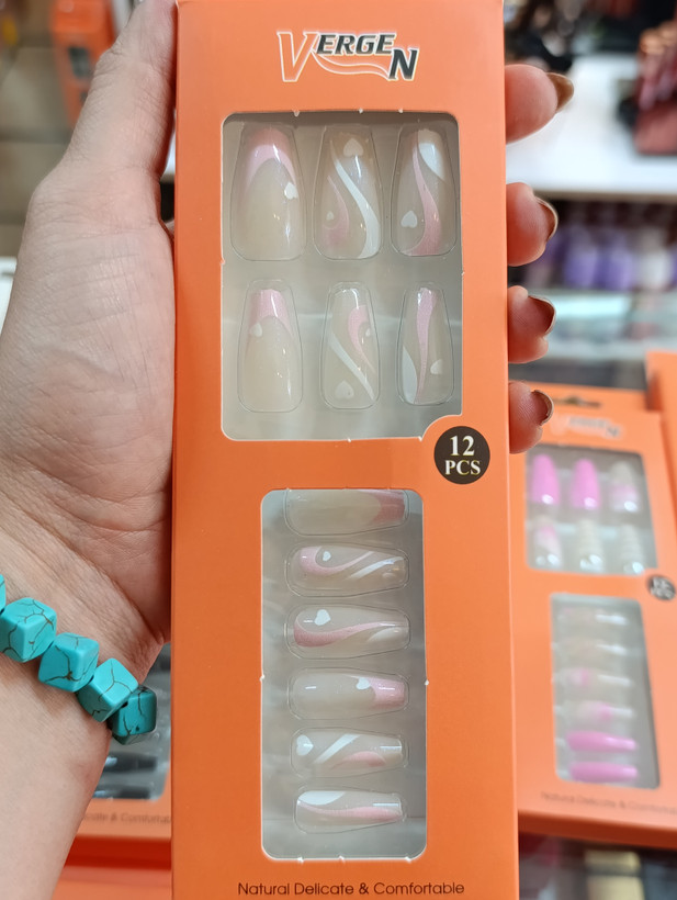 ناخن مصنوعی طرح دار سر تخت ۱۲ تایی ژله ای (بدون نیاز به چسب) ورژن g 347