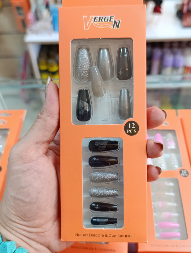 ناخن مصنوعی طرح دار سر تخت ۱۲ تایی ژله ای (بدون نیاز به چسب) ورژنg348