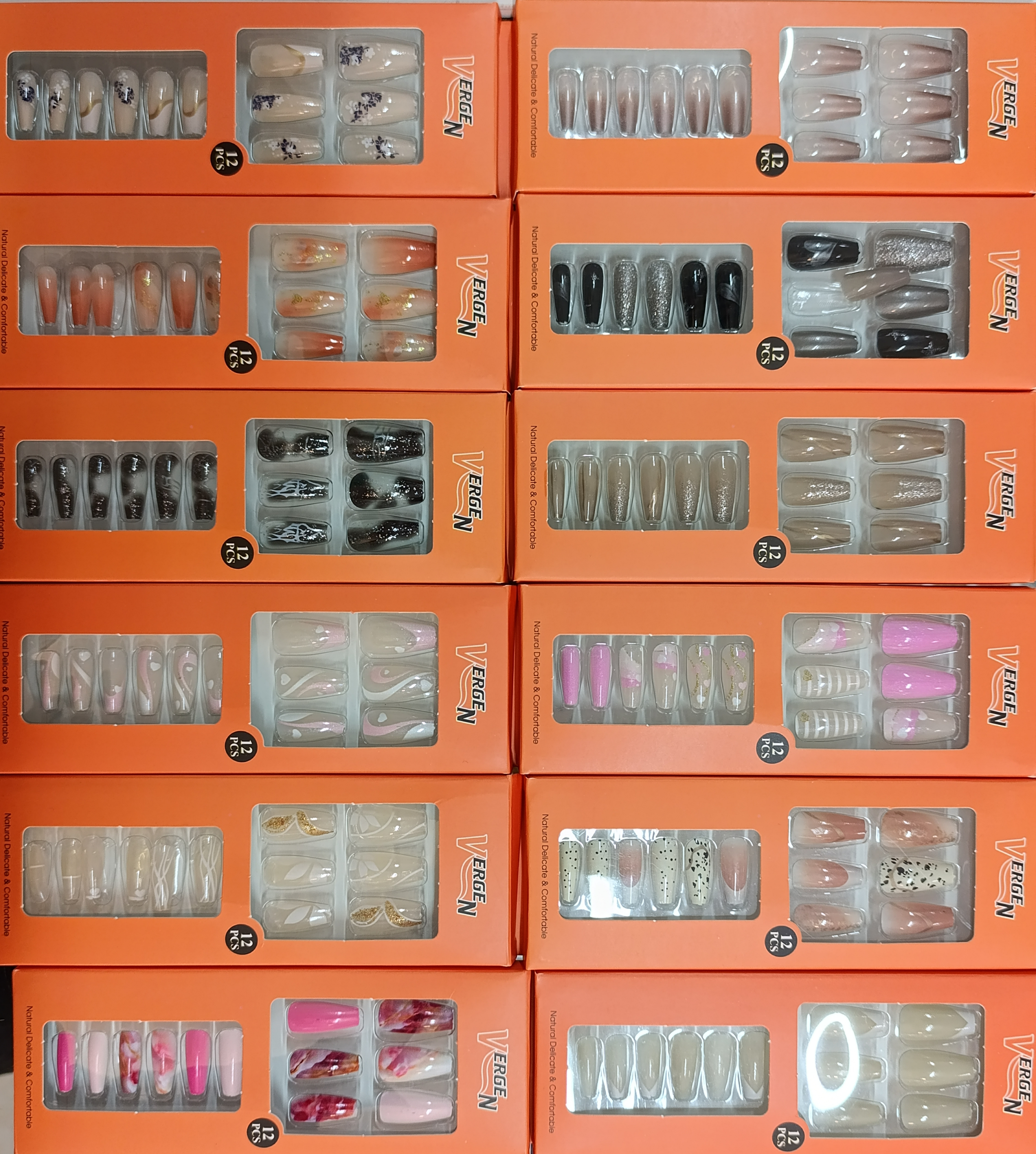 ناخن مصنوعی طرح دار سر تخت ۱۲ تایی ژله ای (بدون نیاز به چسب) ورژن