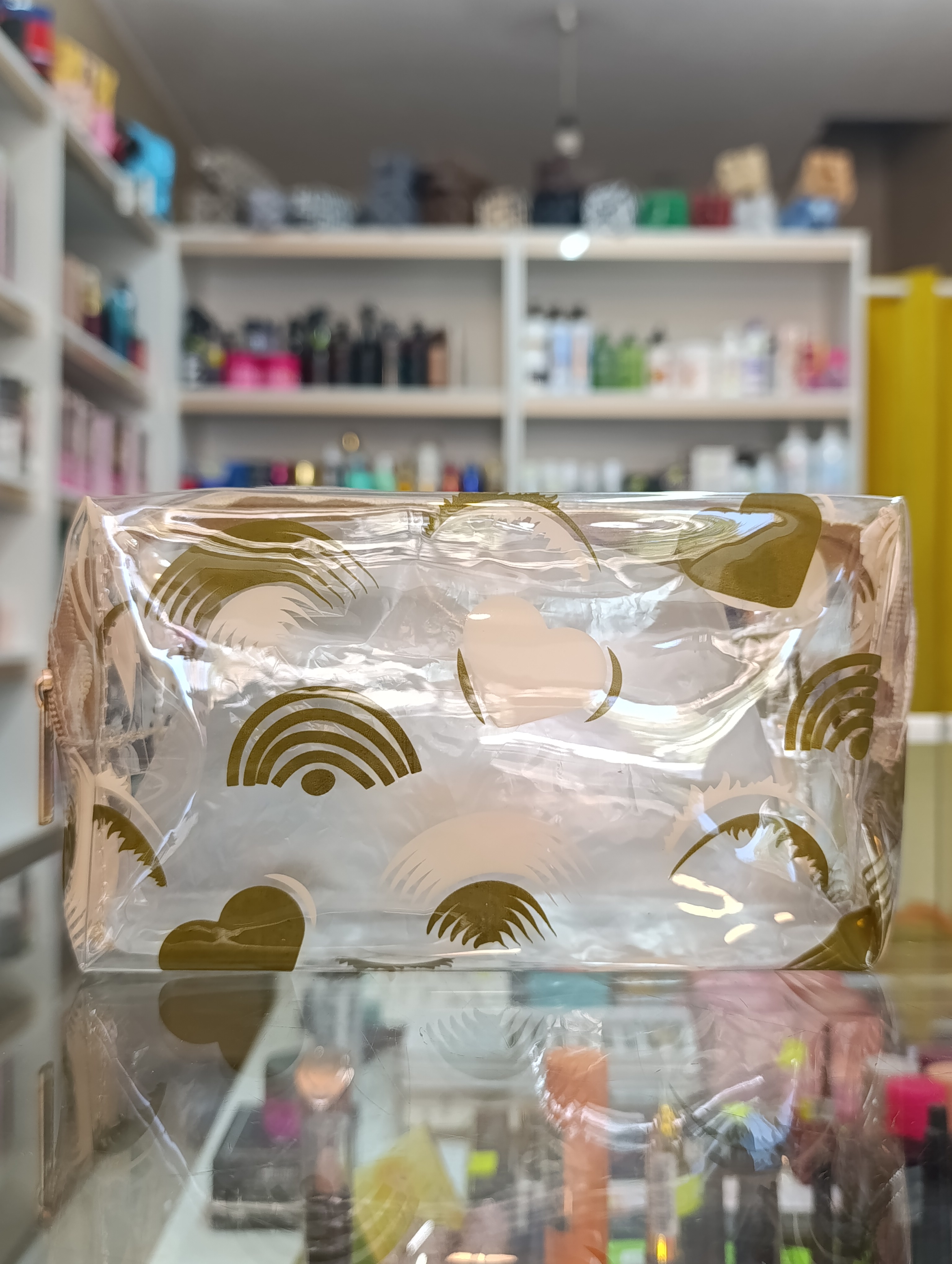 کیف آرایش طلقی کوچک با کیفیت بالا سبز کرمی