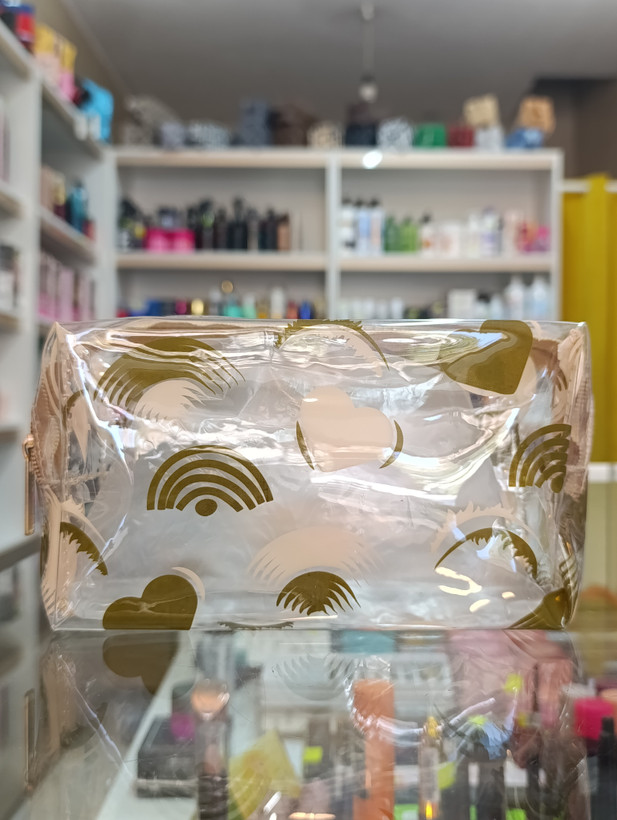 کیف آرایش طلقی کوچک با کیفیت بالا سبز کرمی