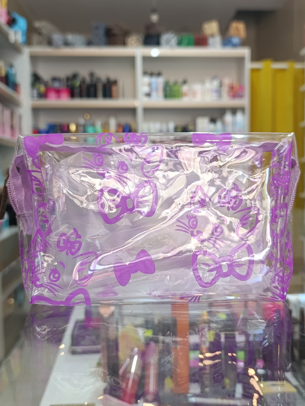 کیف آرایش طلقی کوچک با کیفیت بالا بنفش